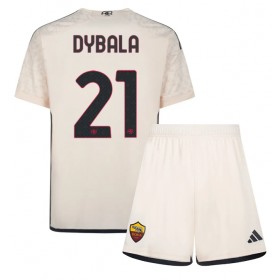 AS Roma Paulo Dybala #21 Borta Kläder Barn 2023-24 Kortärmad (+ Korta byxor)